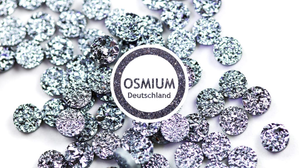 Logo von Osmium Deutschland etwas verkleinert auf buntem Hintergrund